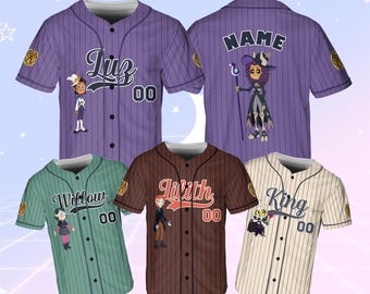 Disney The Owl House Jersey, The Owl House Character Matching Jersey, The Owl House Hexside School Shirt, Magical Kingdom Baseball Jersey