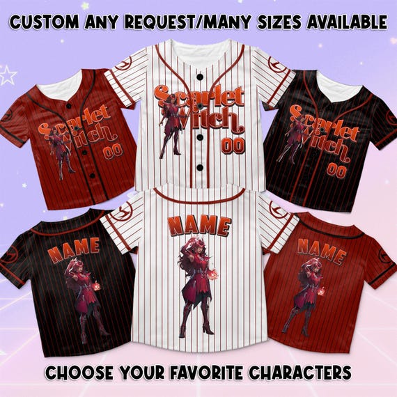 Scarlet Witch Marvel Rivals Jersey, Bird Eye Mesh Fabric