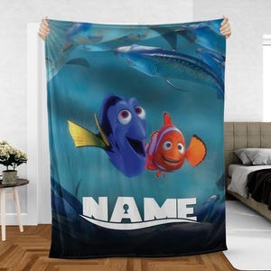 Custom Finding Nemo-deken, Pixar Nemo Dory Fish-deken, Blue Tang Fish-deken, Disney Ocean Adventure-deken cadeau voor kinderen, NVA795
