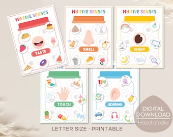 Five Senses Sorting Activity: Montessori Toddler Busy Book (Digital Download)