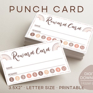 25 Rewards Punch Cards for Kids, Students, Teachers, Small Business, Classroom, Chores, Reading Incentive Awards for Teaching Reinforcement Education