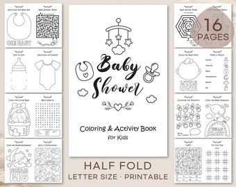 Baby Shower Activity Book: Kids Coloring Pages (Digital Download)
