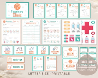 Pretend Play Vet Clinic Set: Preschool Activities (Digital Download)