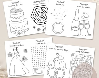 Kids Bridal Shower Activity Book Coloring Activity Book For Etsy 日本