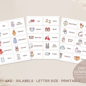 Baby Dresser Drawer Labels, Nursery Drawer Labels, Baby Closet Storage Stickers, Organization Labels, Baby Drawer Labels, Digital Download