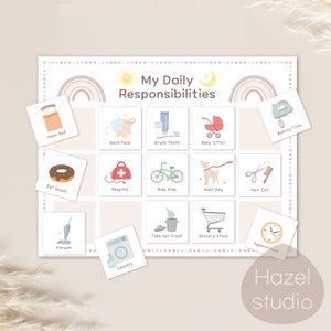 Cartes et tableau des routines quotidiennes, liste de contrôle des routines pour tout-petits, cartes de rythme quotidien, programme visuel, carte de routine imprimable, téléchargement numérique image 3