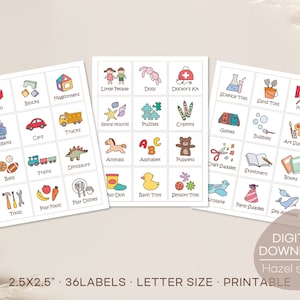 Toy Room Storage Labels: Kids Playroom Organization (Digital Download)