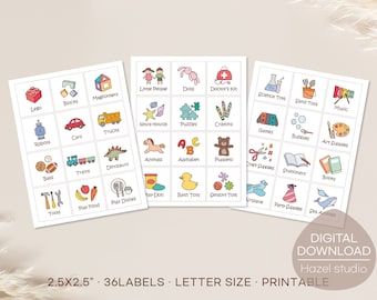 Toy Room Storage Labels: Kids Playroom Organization (Digital Download)