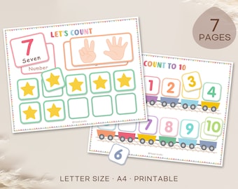 Montessori Number Counting Busy Book: Toddler Math (Digital Download)