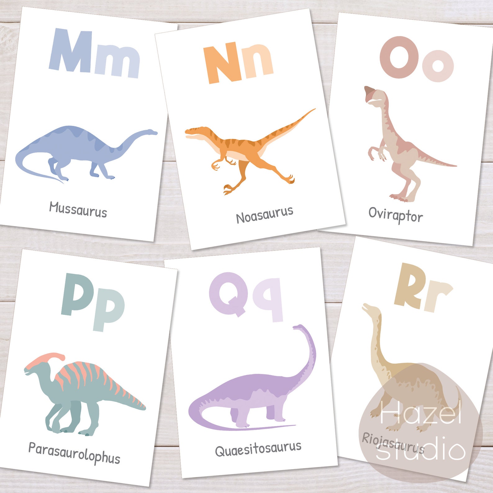 Alphabet Flash Cards, Dinosaur ABC Cards, Montessori Materials ...