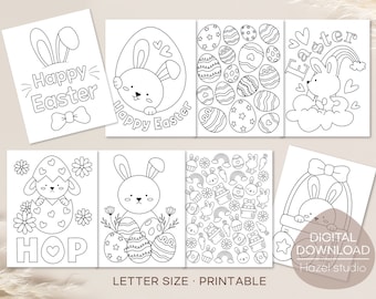 Easter Coloring Pages: Bunny Activity Book (Digital Download)