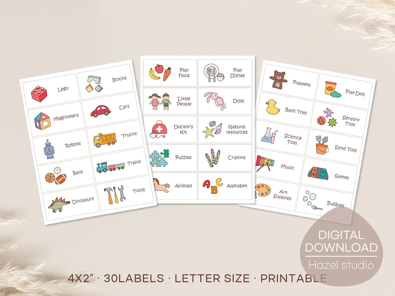 Kids Toy Room Storage Labels Organization 30 Labels Kids Etsy