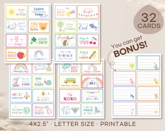 Notes de boîte à lunch pour enfants, carte de boîte à lunch d&#39;école, cartes d&#39;encouragement, cartes d&#39;affirmation, retour à l&#39;école, téléchargement numérique