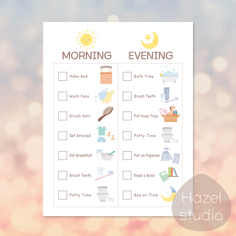 Kids Daily Routine Chart Toddler Routine Checklist Daily - Etsy