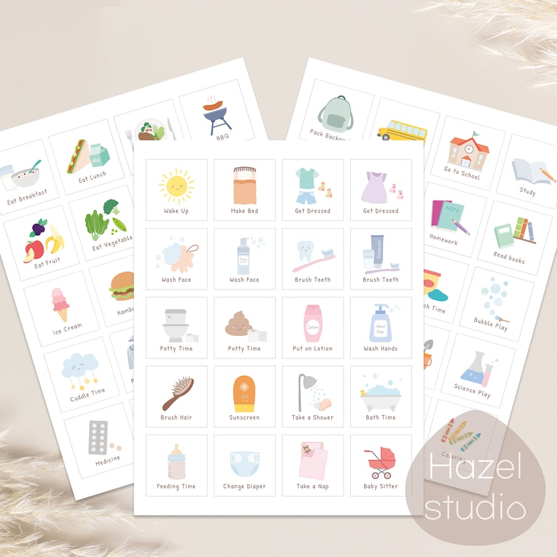 Cartes et tableau des routines quotidiennes, liste de contrôle des routines pour tout-petits, cartes de rythme quotidien, programme visuel, carte de routine imprimable, téléchargement numérique image 4
