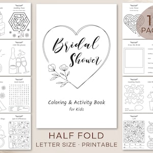 Kids Bridal Shower Activity Book: Coloring & Games (Digital Download)
