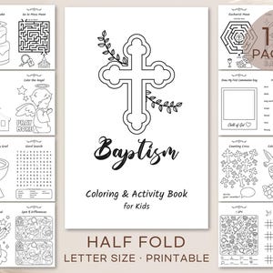 Cahier d'activités de baptême, première communion à colorier pour les enfants, baptême, cérémonie religieuse, activité pour enfants, téléchargement numérique
