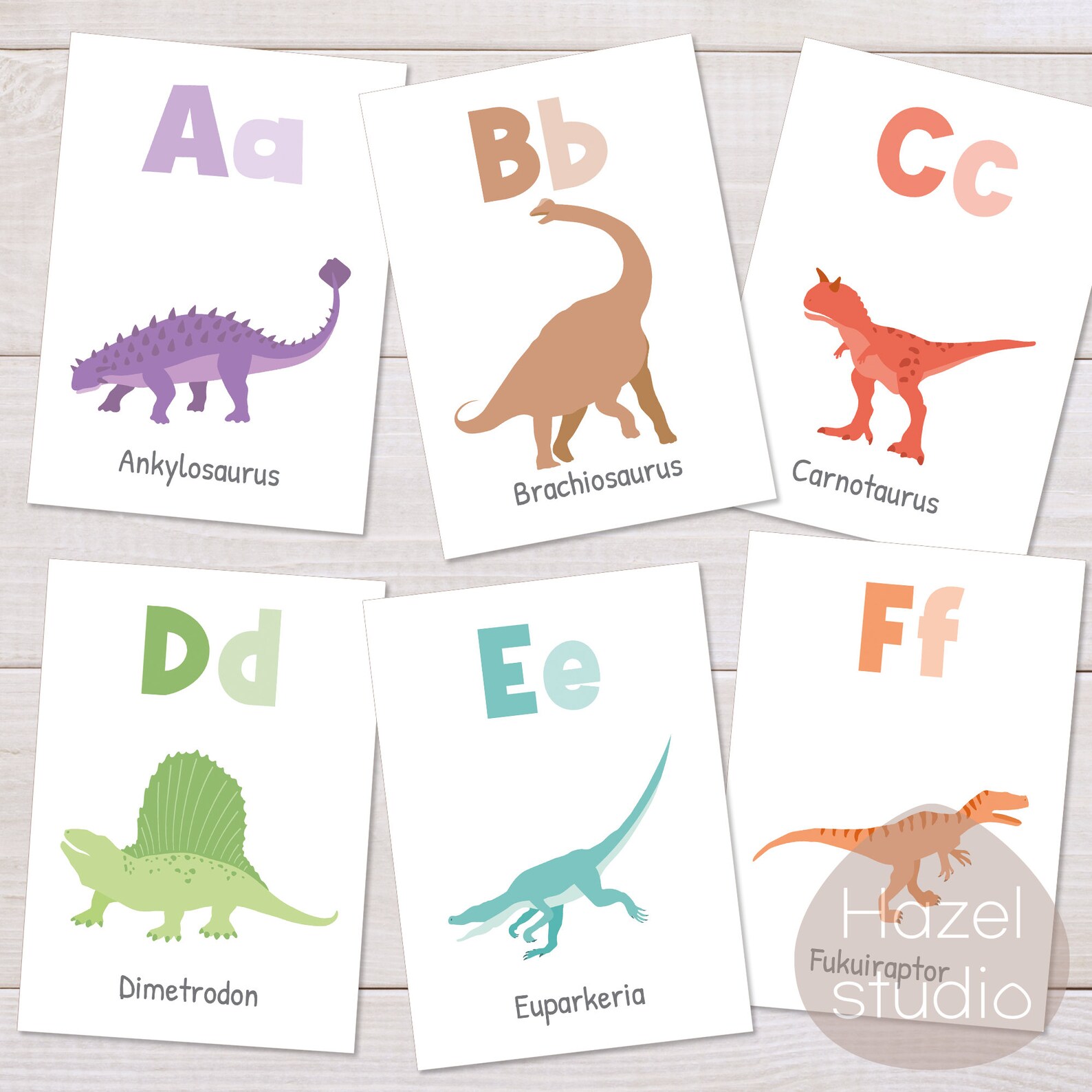 Alphabet Flash Cards, Dinosaur ABC Cards, Montessori Materials ...