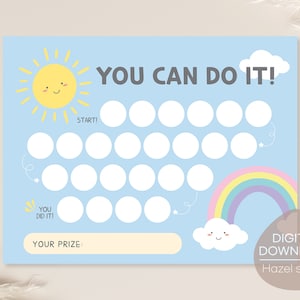 Rainbow Reward Chart, Sunshine Sticker Behavior Chart, Chore Chart, Toddler Routine, Digital Download