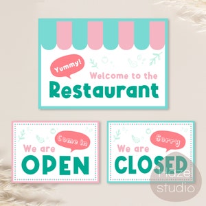 Pretend Play Restaurant set, Preschool Kids Activities, Homeschool Activity, Dramatic Play, Digital Download image 7
