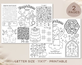 Baptism Activity Mat: First Communion Coloring Sheet (Digital Download)