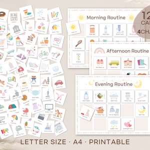 Daily Routine Cards & Chart, Toddler Routine Checklist, Daily Rhythm Cards, Visual Schedule, Printable Routine Card, Digital Download