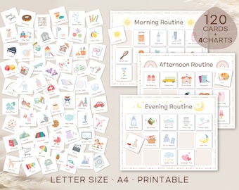 Kids Routine Cards: Visual Schedule, Toddler Daily Rhythm Chart (Digital Download)