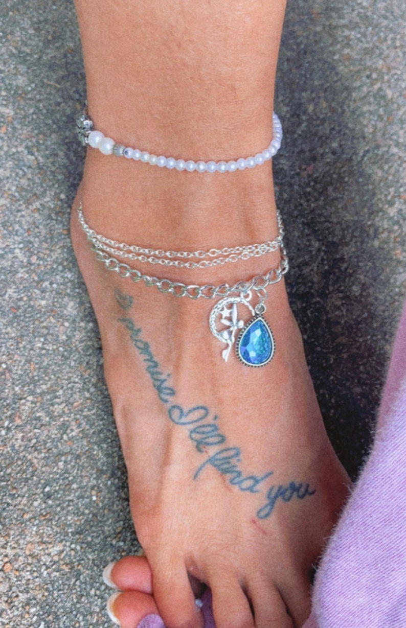 Aqua fairy chain anklet