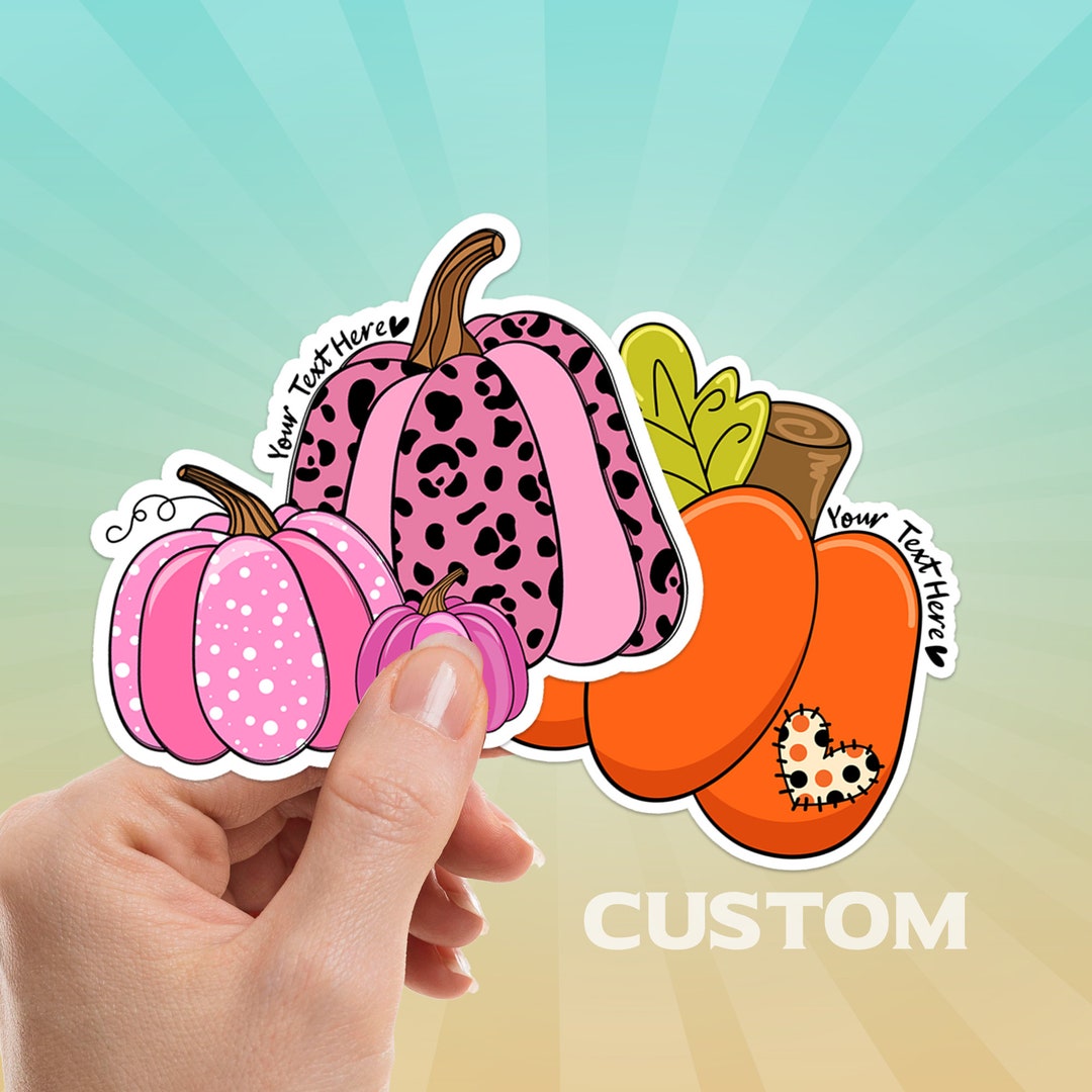 Waterproof Die cut Sticker Cute Pumpkin Name Sticker Halloween Fall