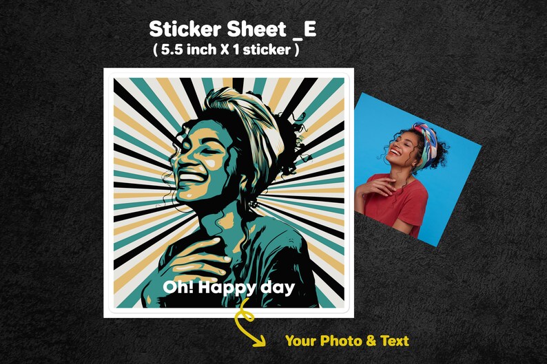 Custom Photo Sticker Personalized Portrait Stickers Custom Etsy