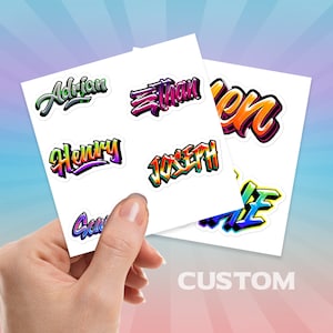Custom Name Graffiti Stickers, Custom Name Sticker,  Graffiti Text Decal, Personalized Vinyl Sticker, Laptop Decal,kindergarten name labels