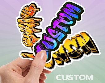 Waterproof Die-cut Custom name stickers | Custom Name Graffiti Stickers | Custom Name Sticker| Personalized Vinyl Sticker| Yeti sticker