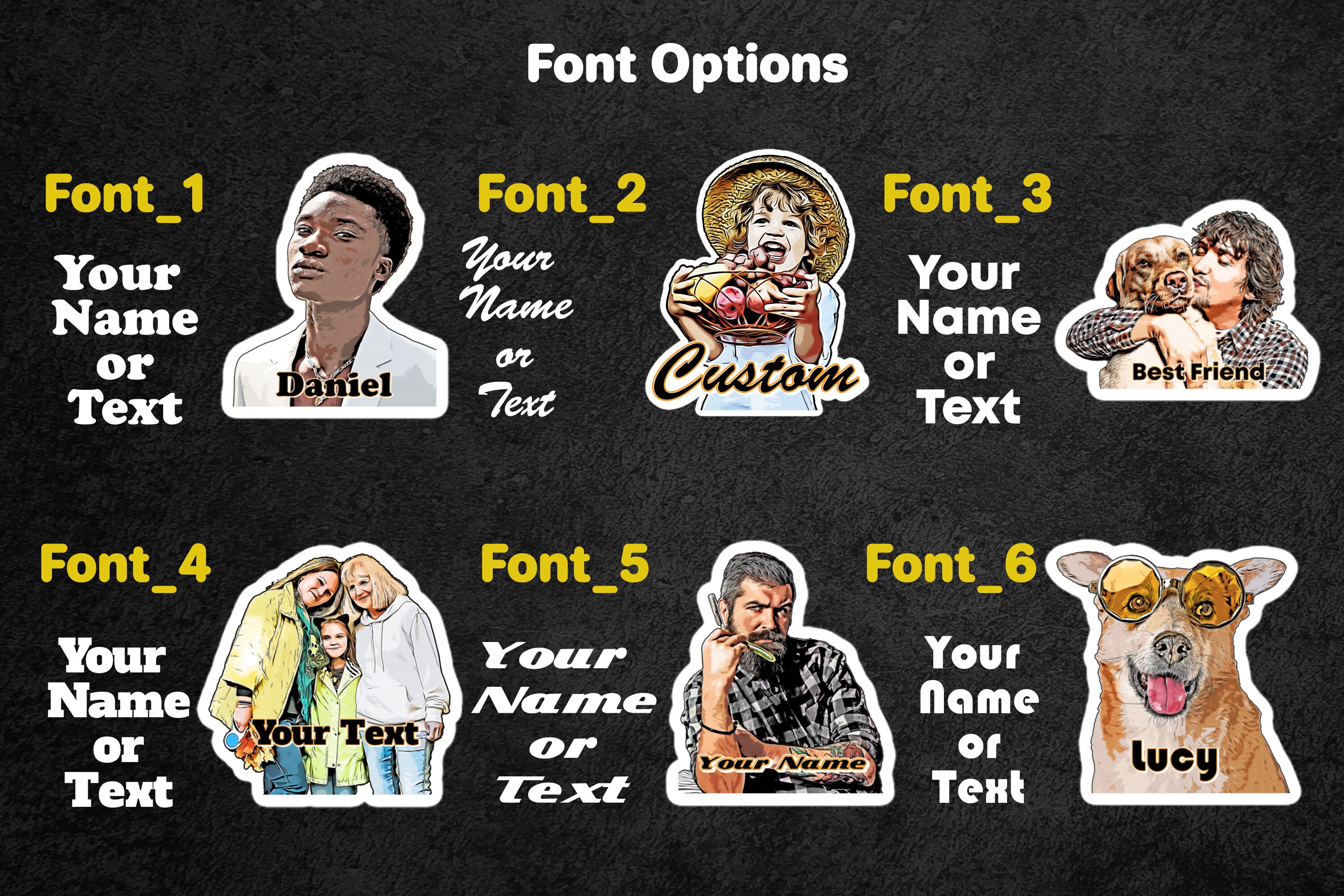 Custom Cartoon Sticker, Custom Portrait Sticker, Personalized Cartoon ...