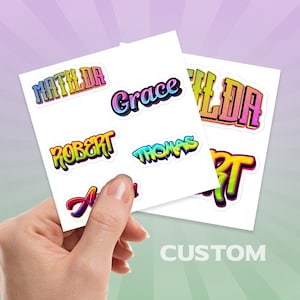 Graffiti Text Decal, Custom Name Graffiti Stickers, Custom Name Sticker, Personalized Vinyl Sticker, Laptop Decal, Preschool name labels