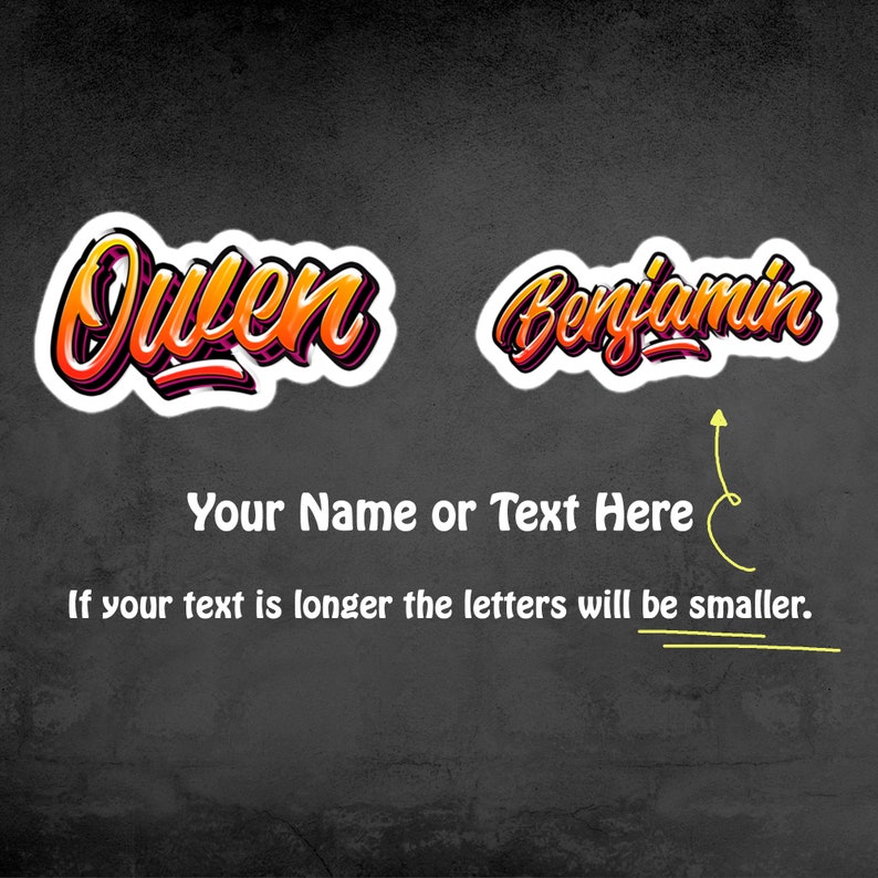 Custom Name Graffiti Stickers Custom Name Sticker Graffiti Etsy