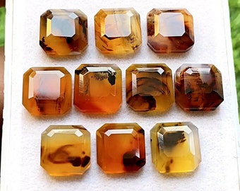Montana Agate Fancy Cut Cushion Shape With Flat Back Gemstone 10 Pieces Lot | Size : 12 MM | AAA+ Montana Agate Used For Jewelry Making