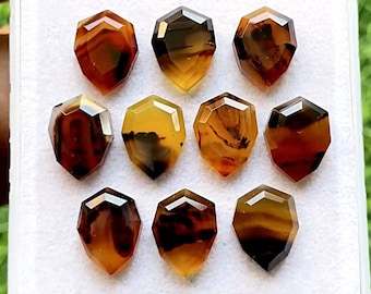 Montana Agate Fancy Cut Pear Shape With Flat Back Gemstone 10 Pieces Lot | Size : 10X14 MM | AAA+ Montana Agate Used For Jewelry Making