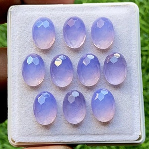Lavender Quartz 10x14 MM Oval Shape Fancy Cut With Flat Back Gemstone 10 Pieces Lot, AAA+ Lavender Quartz Used For Jewelry Making