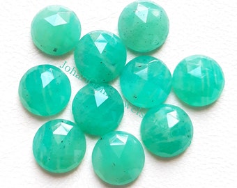 Amazonite 10 MM Round Shape Rose Cut Gemstone 10 Pieces Lot, AAA+ Natural Amazonite With Flat Back For Jewelry Making