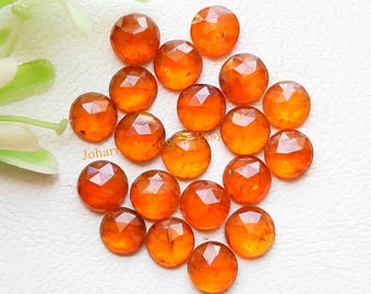 Selected Orange Kyanite Rose Cut Round Flat Back Gemstone 20 Pieces Lot | Size : 6 MM | AAA+ Orange Kyanite Gemstone For Jewelry Making