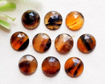 Montana Agate Rose Cut Round With Flat Back Gemstone 10 Pieces Lot | Size : 10 MM | Natural AAA+ Montana Agate Gemstone For Jewelry Making