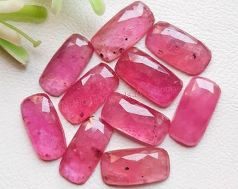 Thailand Ruby Rose Cut Gemstone Lot  | Size 8X16 MM | 10 Pieces Lot | Rose Cut  Ruby Gemstone Lot For Jewelry Making