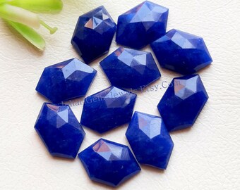 Top Quality Sodalite Fancy Cut Gemstone Lot  | Size 10X16 MM | 10 Pieces Lot | Flat Back Rose Cut Gemstones Used For Jewelry Making
