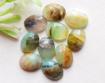PERUVIAN OPAL Oval Rose Cut Gemstone 10 Pieces Gemstone Lot | Size : 10x14 MM | Natural Peruvian Opal Flat Back Gemstones For Jewelry Making