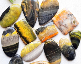 BUMBLE BEE Jasper Cabochon Wholesale Lot By Weight With Different Shapes And Sizes Used For Jewelry Making And Wire Wrapping