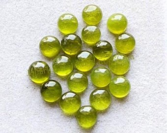 VESUVIANITE 6 MM Round Shape Cabochon With Flat Back Gemstone 15 Pieces Lot, Natural AAA+ Vesuvianite Gemstone Used For Jewelry Making