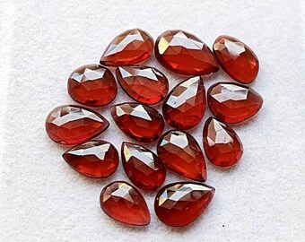 Mozambique Garnet Rose Cut Slices With Flat Back 15 Pieces Gemstone Lot | Size : 12-7 MM | AAA+ Mozambique Garnet For Jewelry Making - 9199