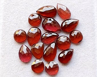 Mozambique Garnet Rose Cut With Flat Back 16 Pieces Gemstone Lot | Size : 10-7 MM | AAA+ Natural Mozambique Garnet For Jewelry Making - 9201