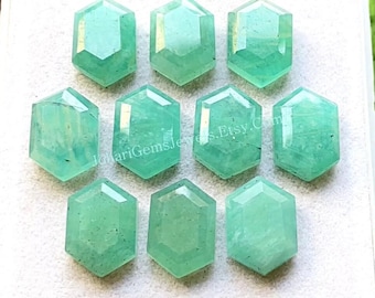 Amazonite Fancy Cut Long Hexagon Shape With Flat Back Gemstone 10 Pieces Lot | Size : 10X14 MM | AAA+ Amazonite Used For Jewelry Making