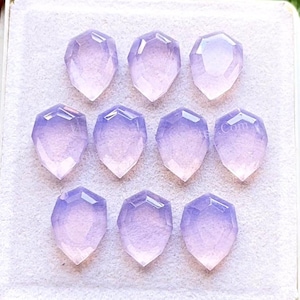 Lavender Quartz Fancy Cut Pear Shape With Flat Back Gemstone 10 Pcs Lot | Size : 10X14 MM | AAA+ Lavender Quartz Used For Jewelry Making